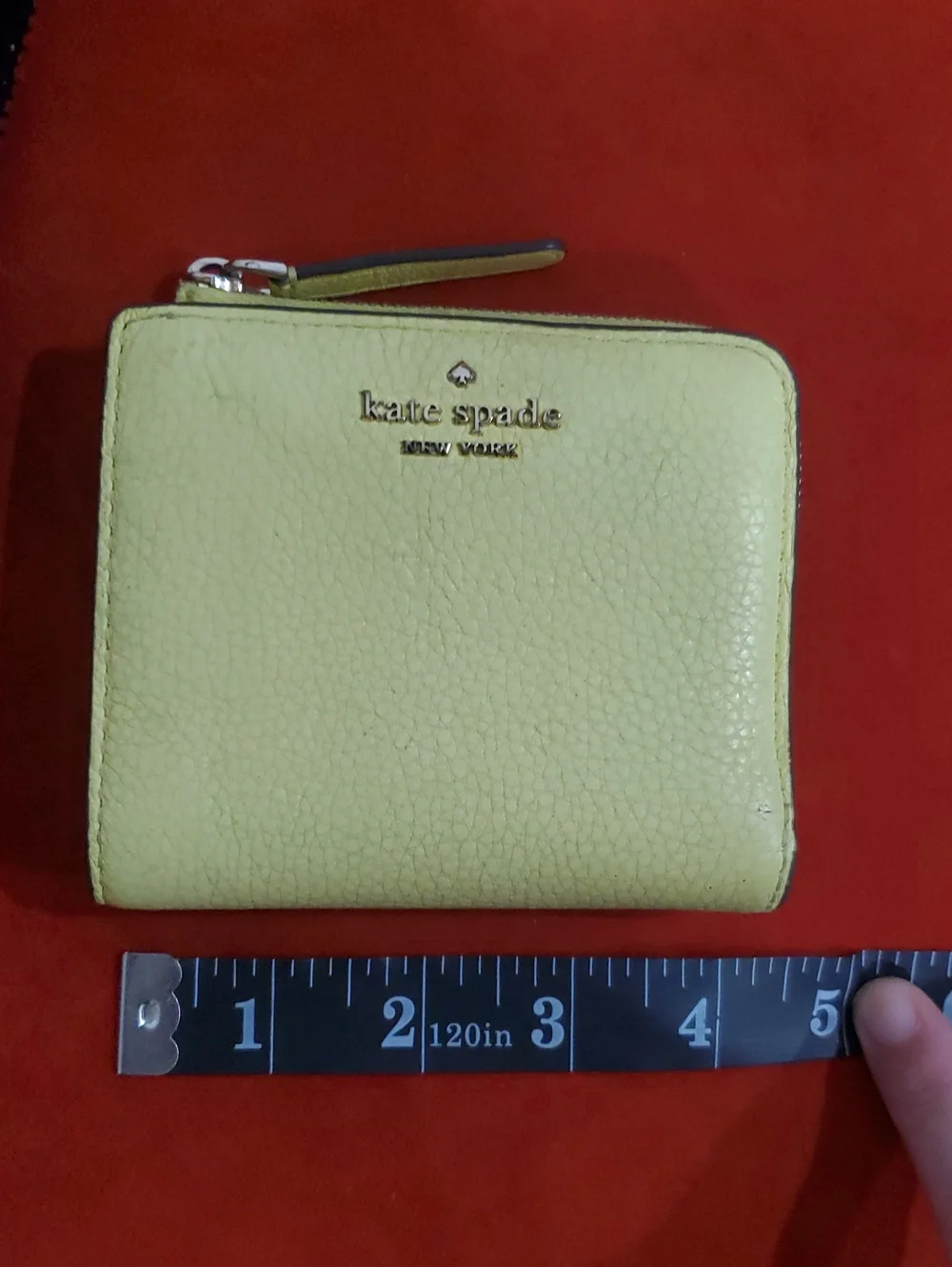 Kate Spade L Zip Wallet In Yellow Leather
